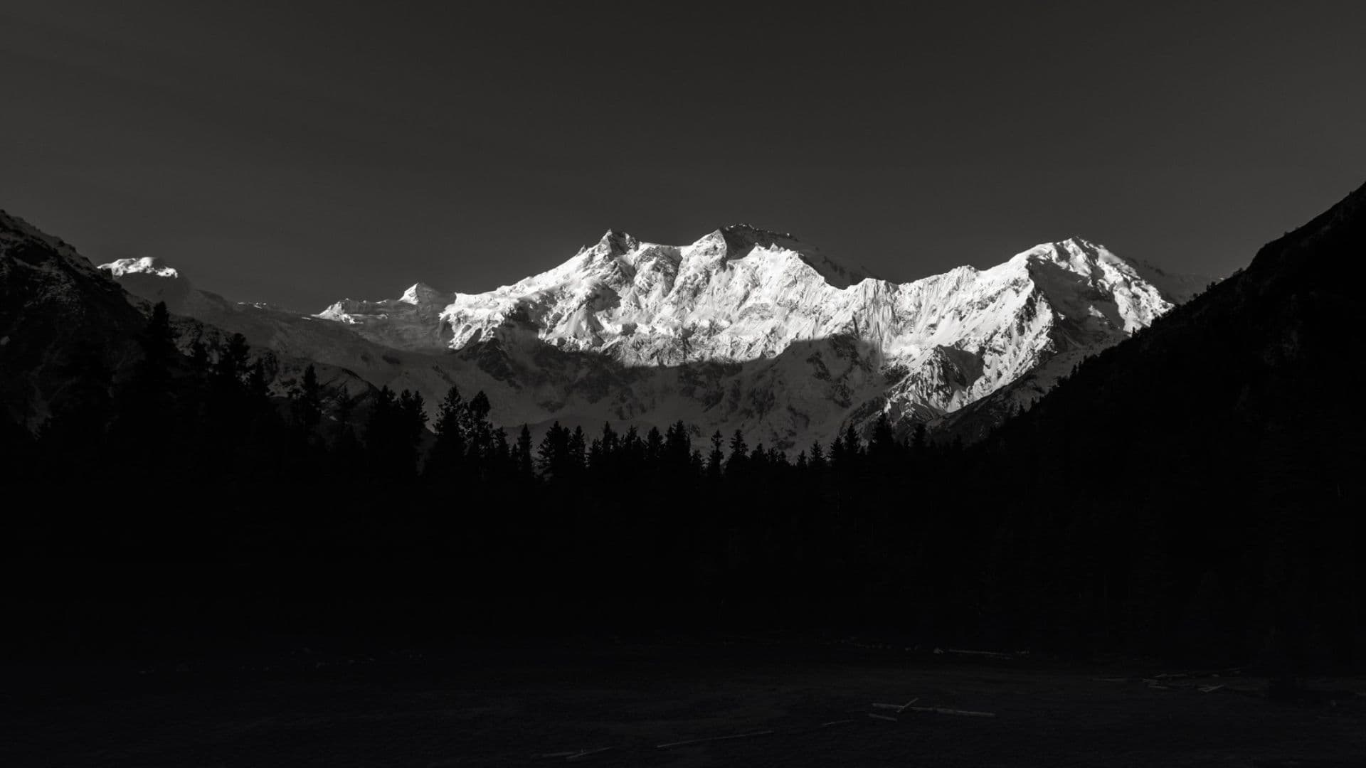 Fairy Meadows with lush green fields and Nanga Parbat mountain in the background, Gilgit-Baltistan, Pakistan